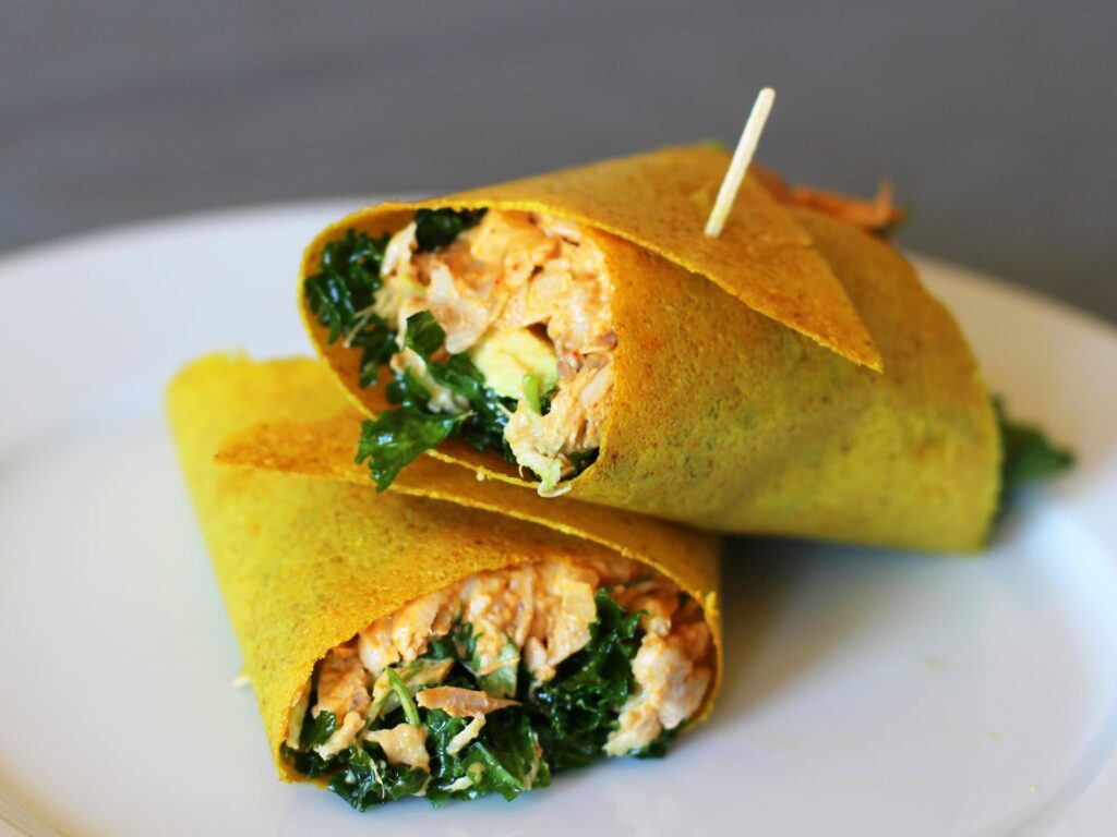 5 Minute Paleo Curry Chicken Salad Wraps