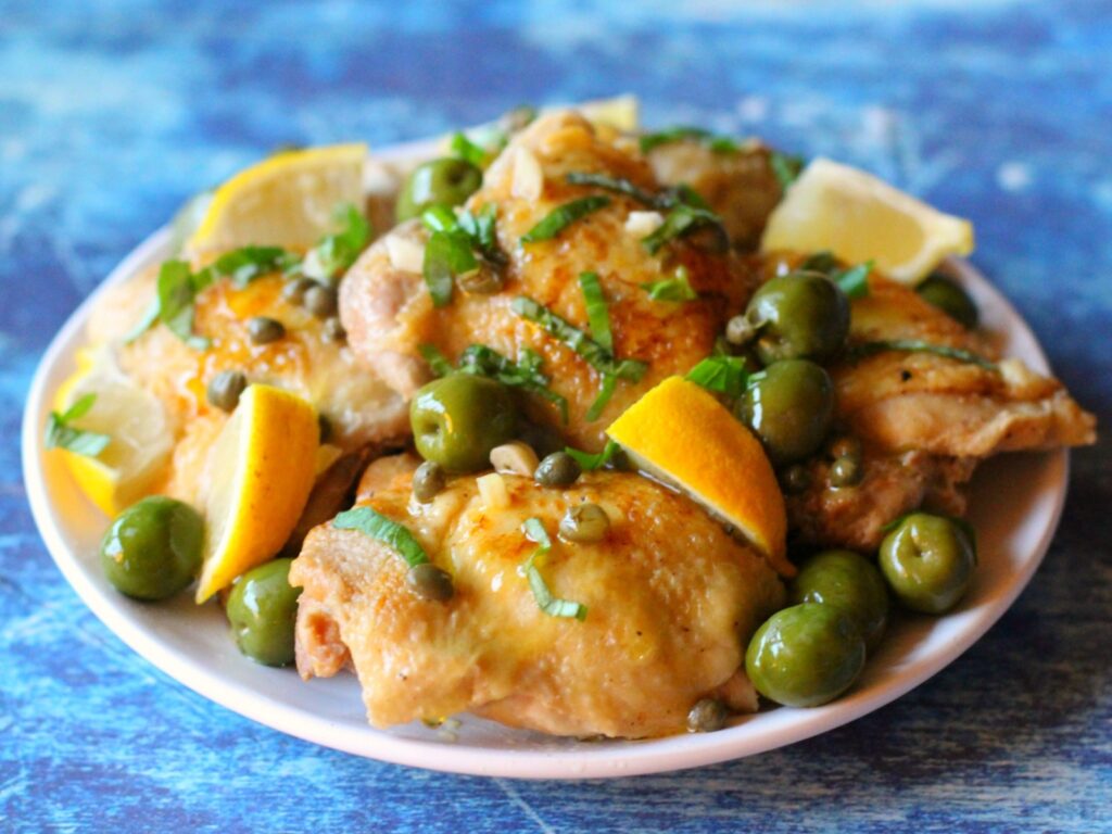 Instant Pot Keto Chicken Thighs with Lemon, Olives and Capers